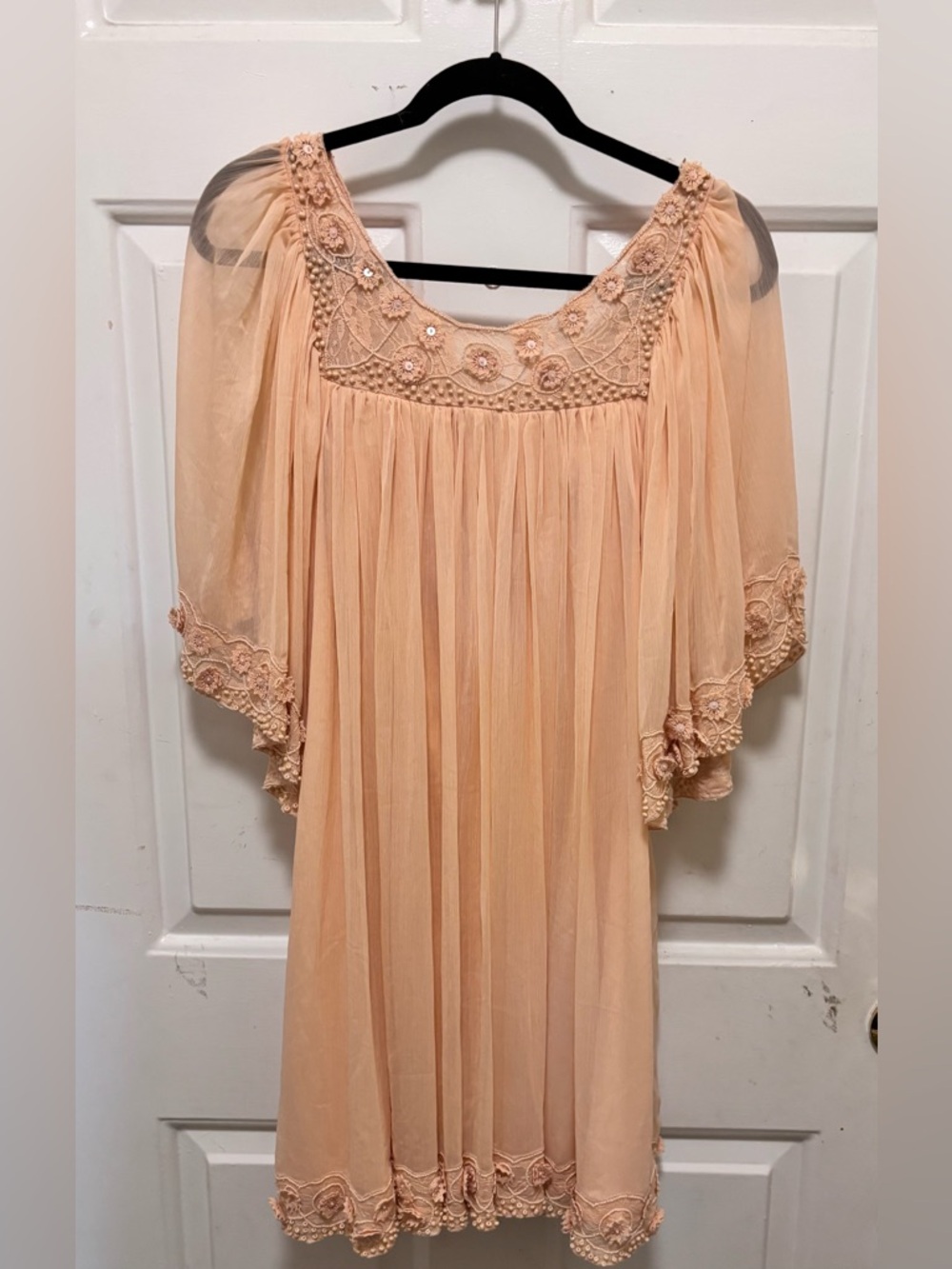 Free People Embroidered Beaded Dress Size S